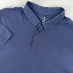 NEW Fabletics Mens Navy Blue Short Sleeve Polo Shirt Cotton Modal Stretch 3X